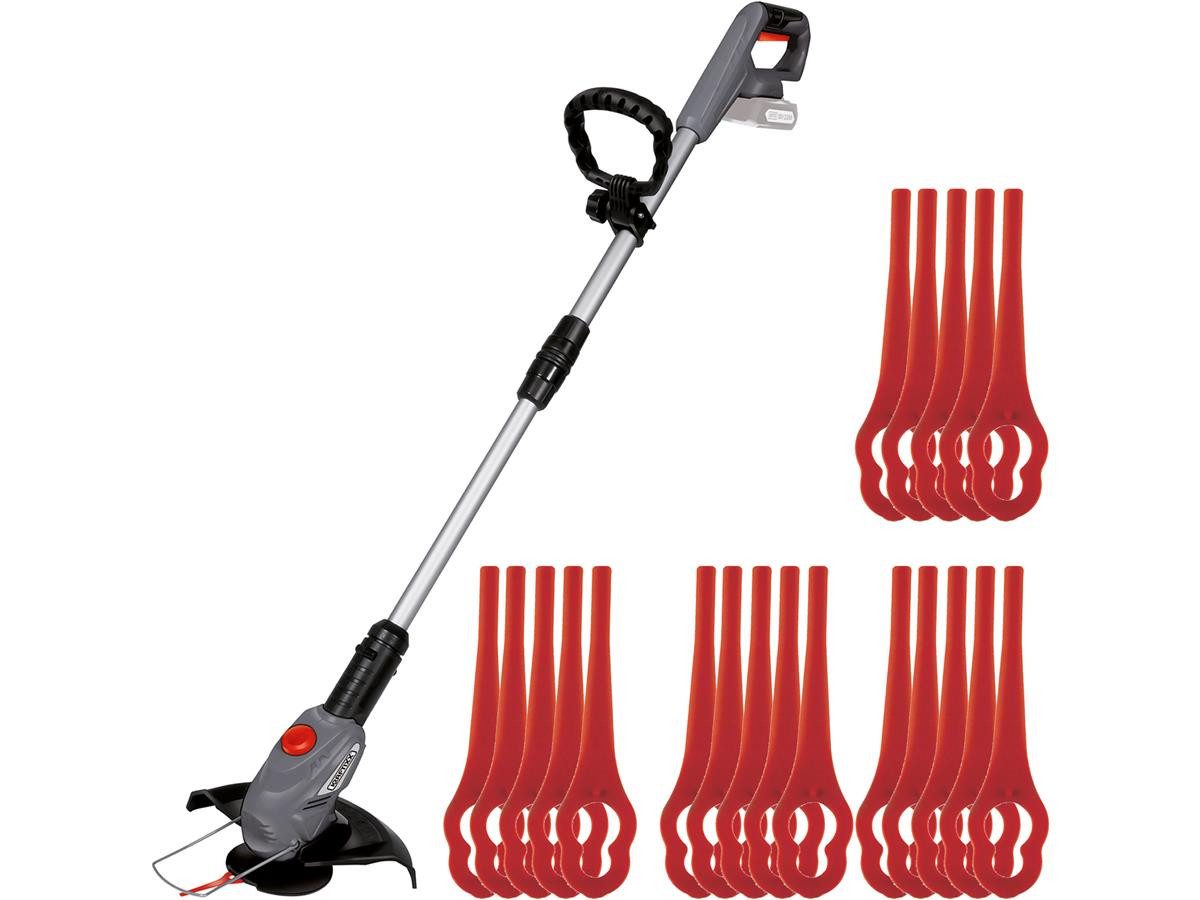 KRAFTIXX® Rasentrimmer-Deflektor KX-ART 1826 Li-Solo, 21-St), inkl. 20x Kunststoffmesser