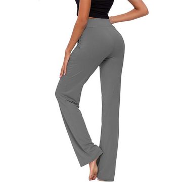 FIDDY Baukastenhose Women's Yoga Trousers with Pockets Wide Leg Drawstring Loose Straight