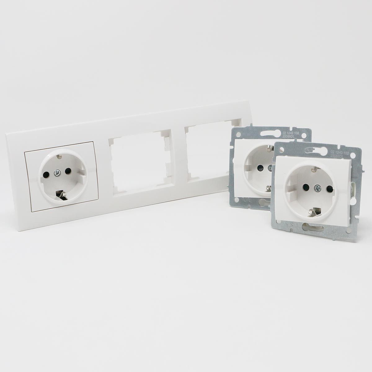 Kanlux Unterputz-Steckdose LOGI Dreifachsteckdose weiß, 250V~/16A, horizontal