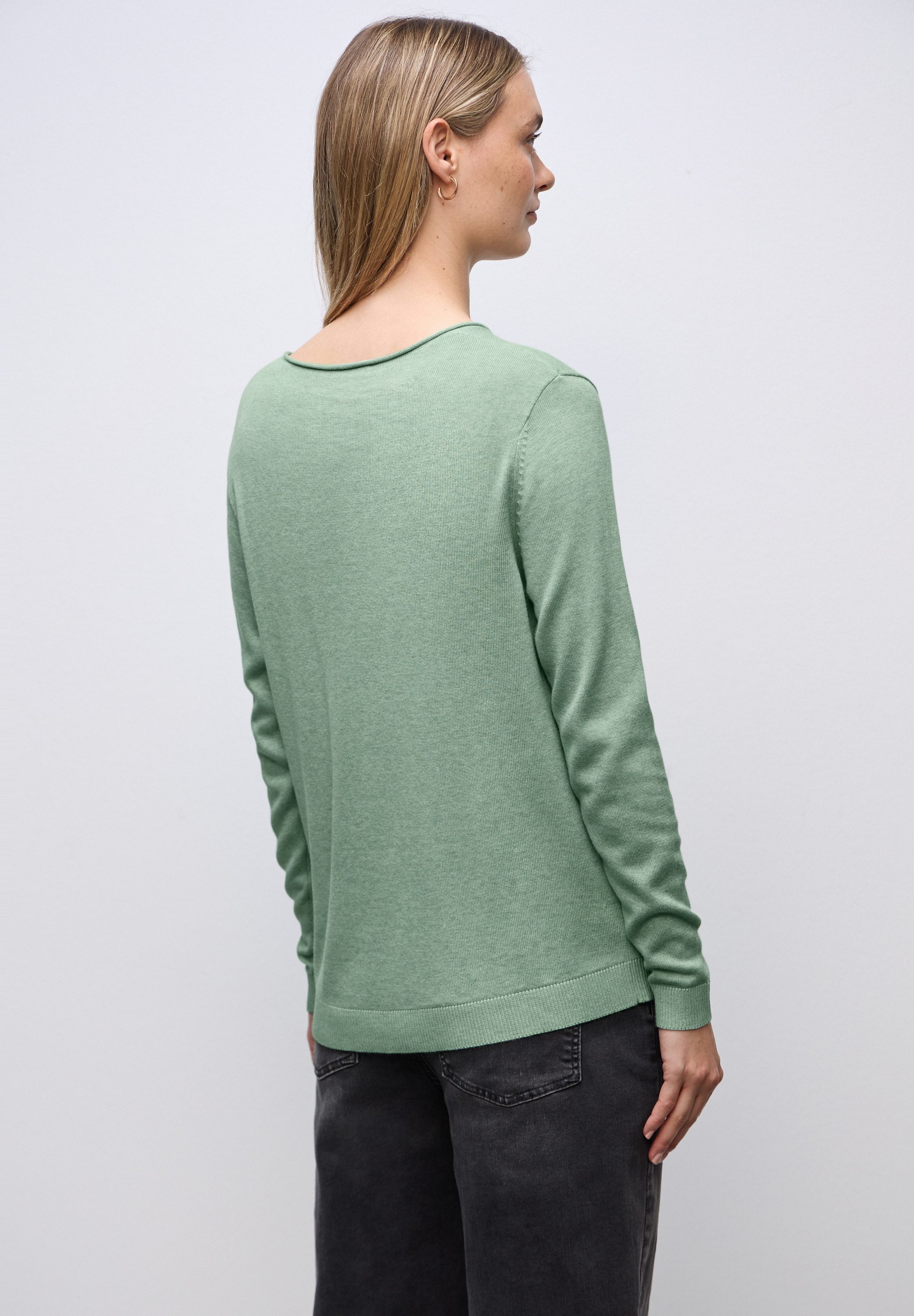 STREET ONE V-Ausschnitt-Pullover Feinstrick