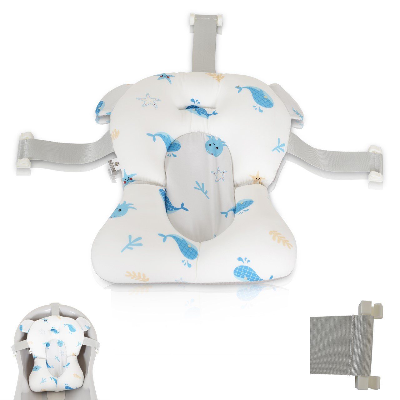 Moni Wanneneinlage Badekissen Sea Stars HA-B48, B: 44 cm, L: 33 cm, 1-tlg., Badeauflage, Kunststoff Clips, ab Geburt
