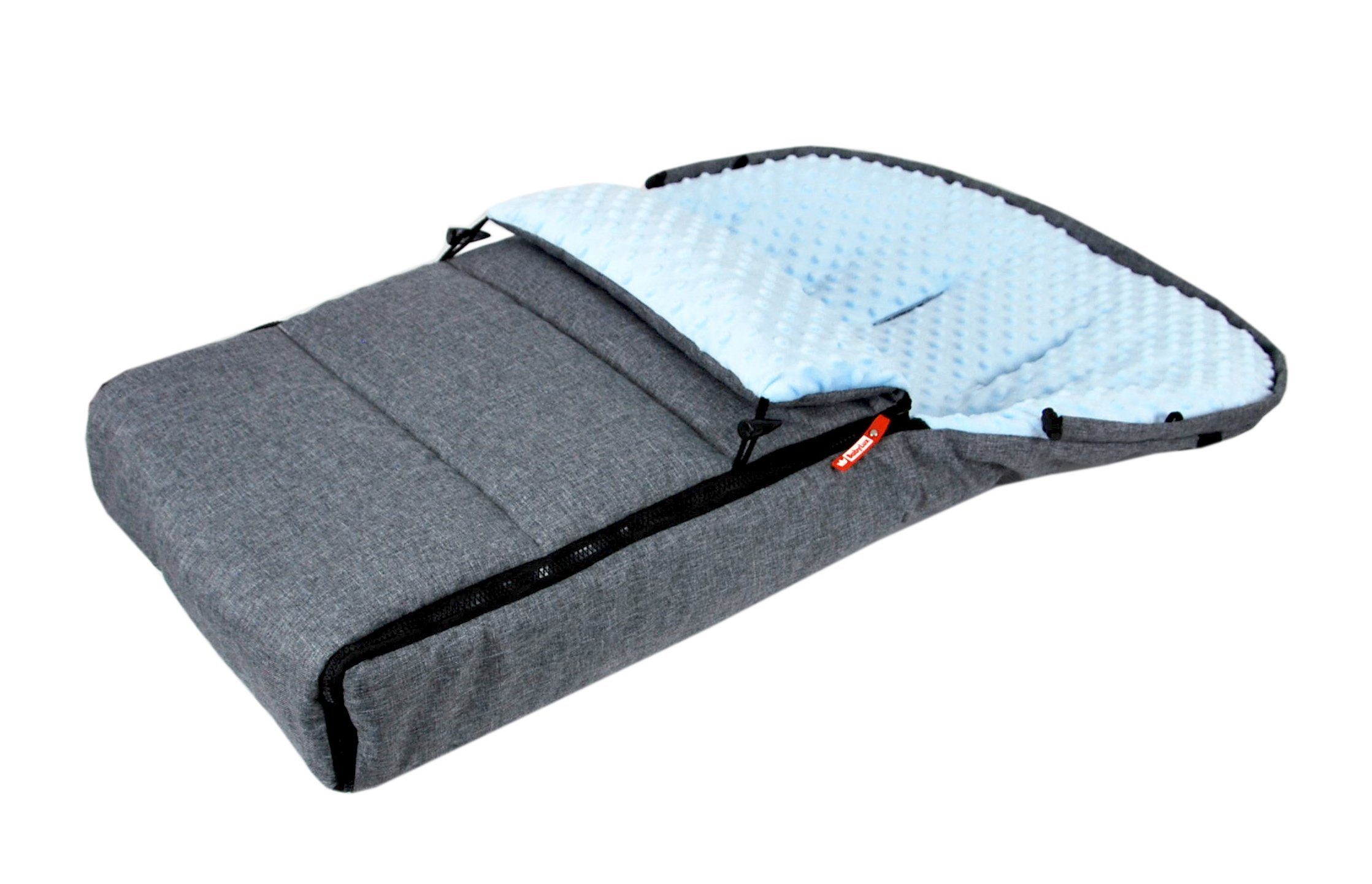 BabyLux Fußsack BABYLUX Fußsack MINKY Kinderwagen Buggy Fleece Babyschale Thermo, Grau + Blau