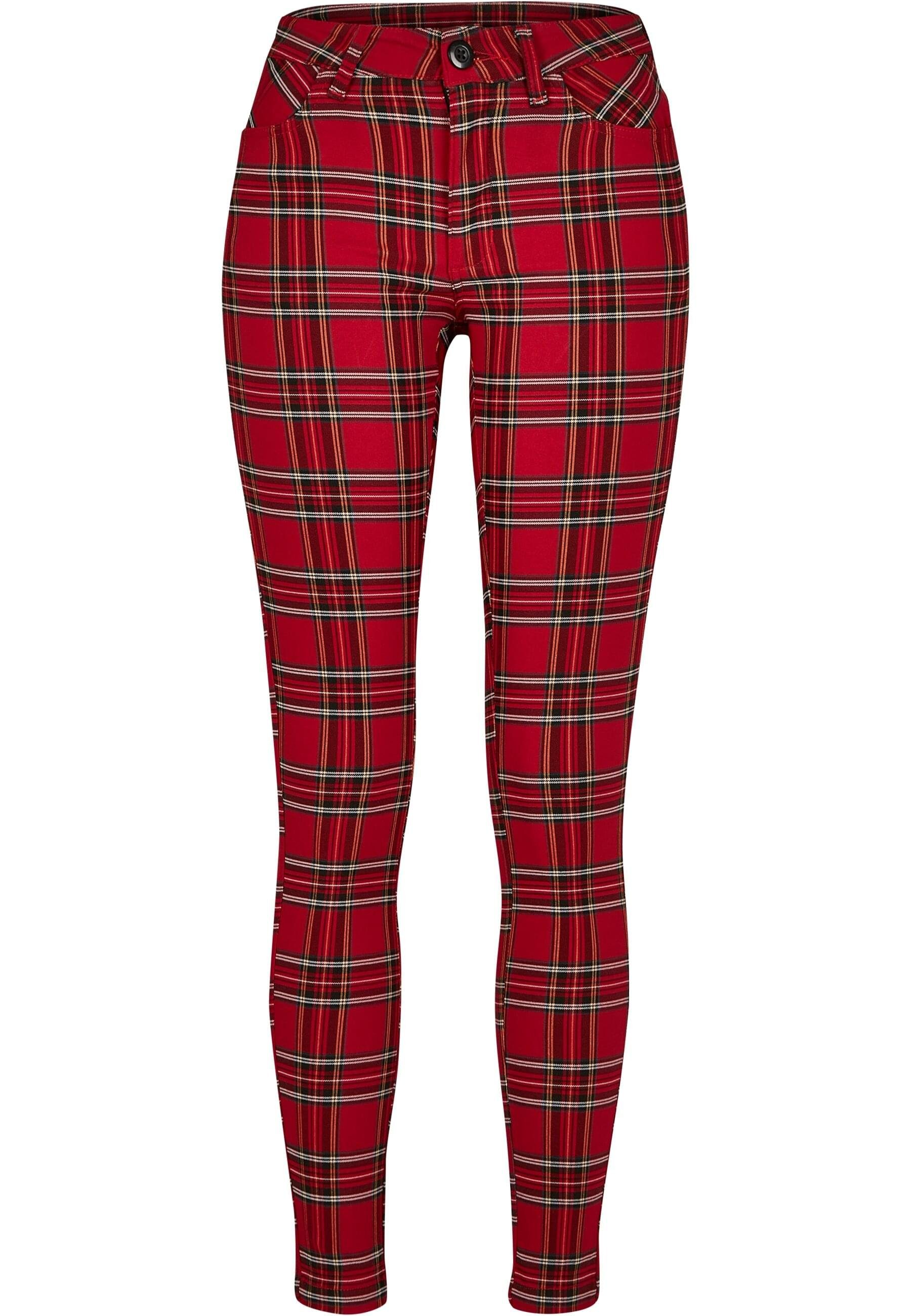 URBAN CLASSICS Stoffhose Urban Classics Damen Ladies Skinny Tartan Pants (1-tlg)