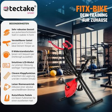 tectake Heimtrainer FitX-Bike, LCD Bildschirm