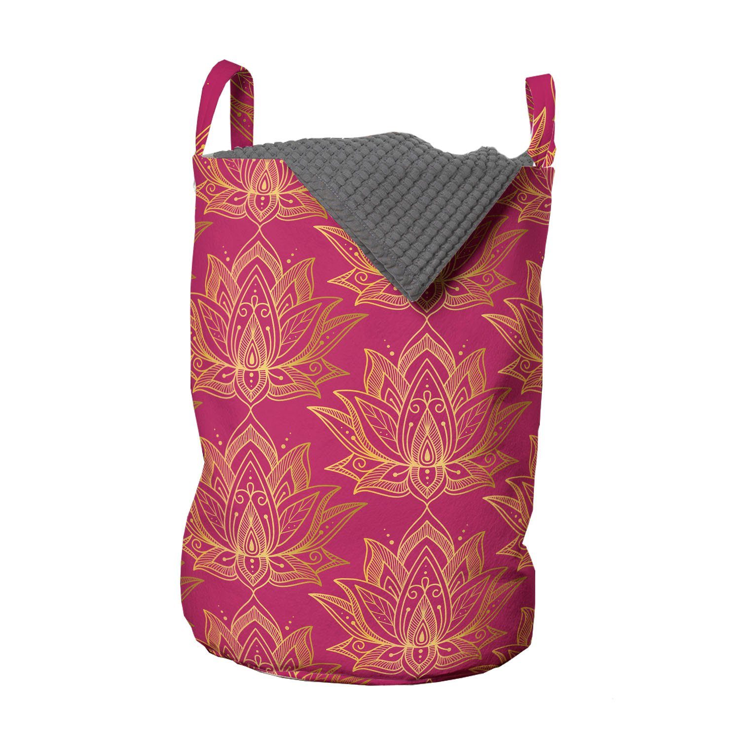 Abakuhaus Wäschesäckchen Wäschekorb mit Griffen orientalisch Friedliche Kunst Kordelzugverschluss für Waschsalons, Lotus