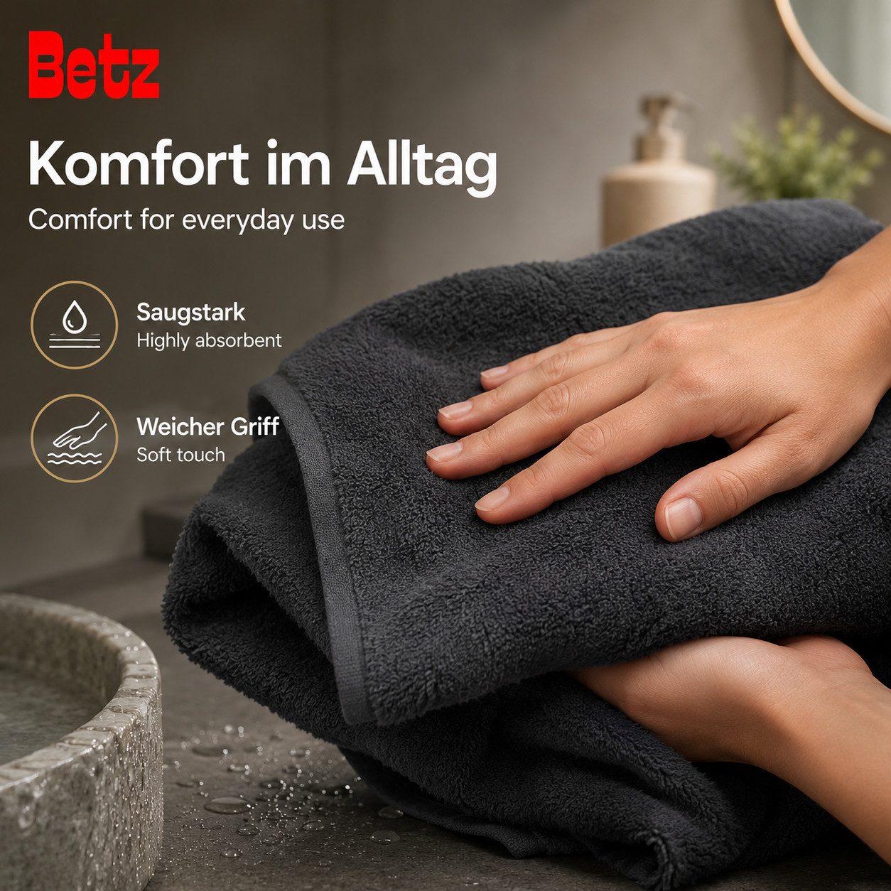 Betz Badetuch Maxi Duschtuch XXL BERLIN Größe 100x150cm, 100% Baumwolle