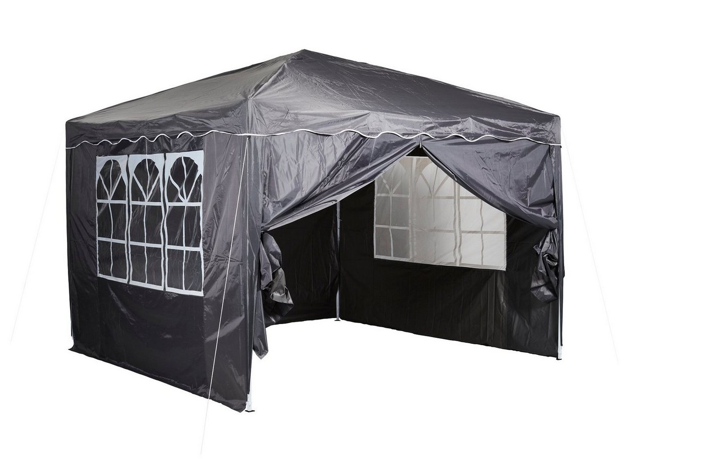Thumbnail - CHILLROI Faltpavillon Faltpavillon 3 x 3 m Faltpavillon Grau, mit 2 großen Fenstern