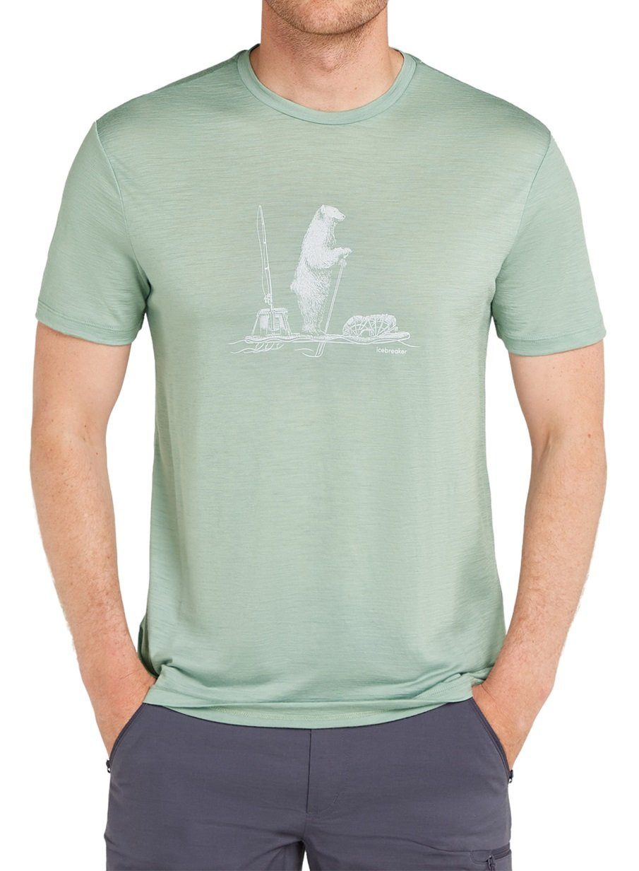 Icebreaker T-Shirt Merino 150 Tech Lite Tee Polar Paddle (Merinowolle) mossgrün Herren
