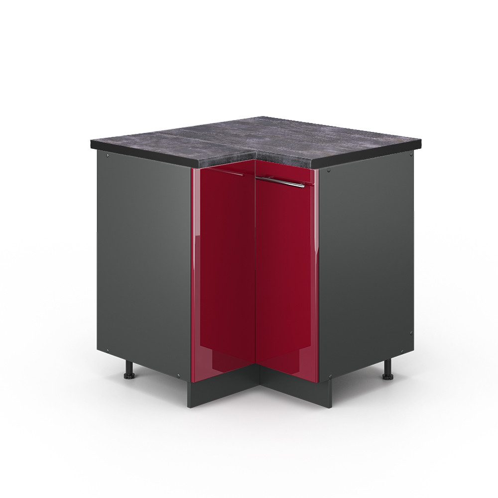 Vicco Eckunterschrank Fame-Line, Bordeaux Hochglanz/Anthrazit, 80.5 günstig online kaufen