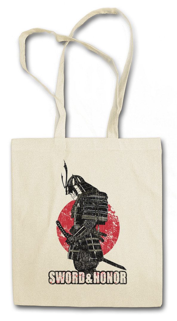 Beuteltasche Sword & Honor Stofftasche Skull Skelett Schädel Skeleton Ninja Bushido