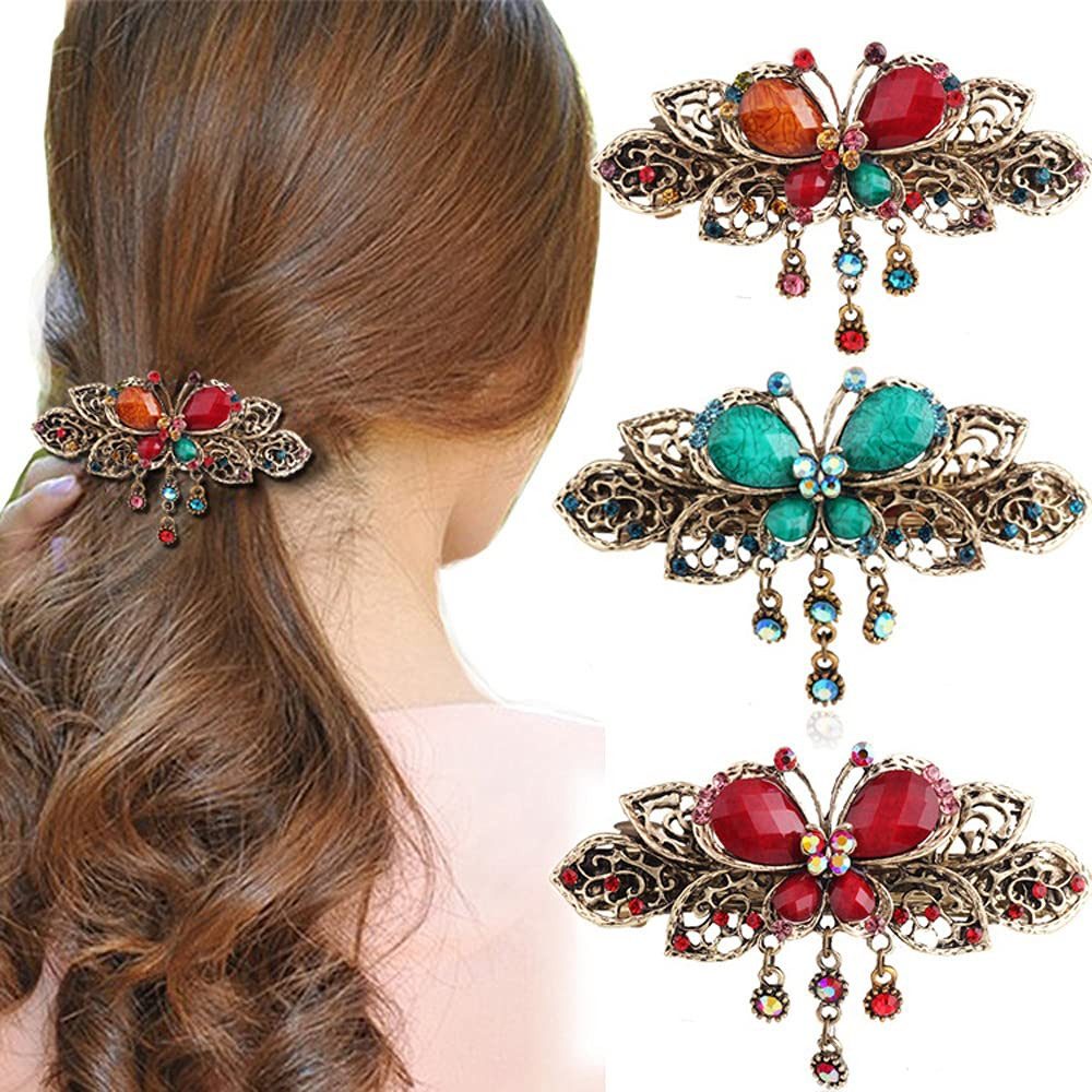 Haarspange Vintage Kristall Frühling Schmetterling Haarspangen
