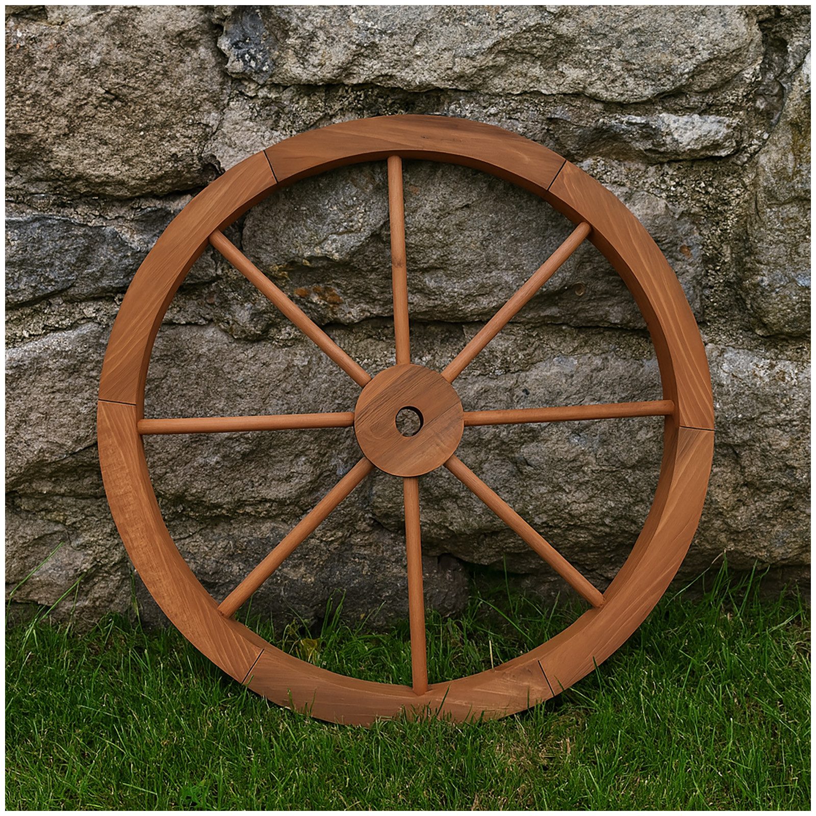 Gartenfigur Wagenrad aus Fichtenholz Ø 60 cm