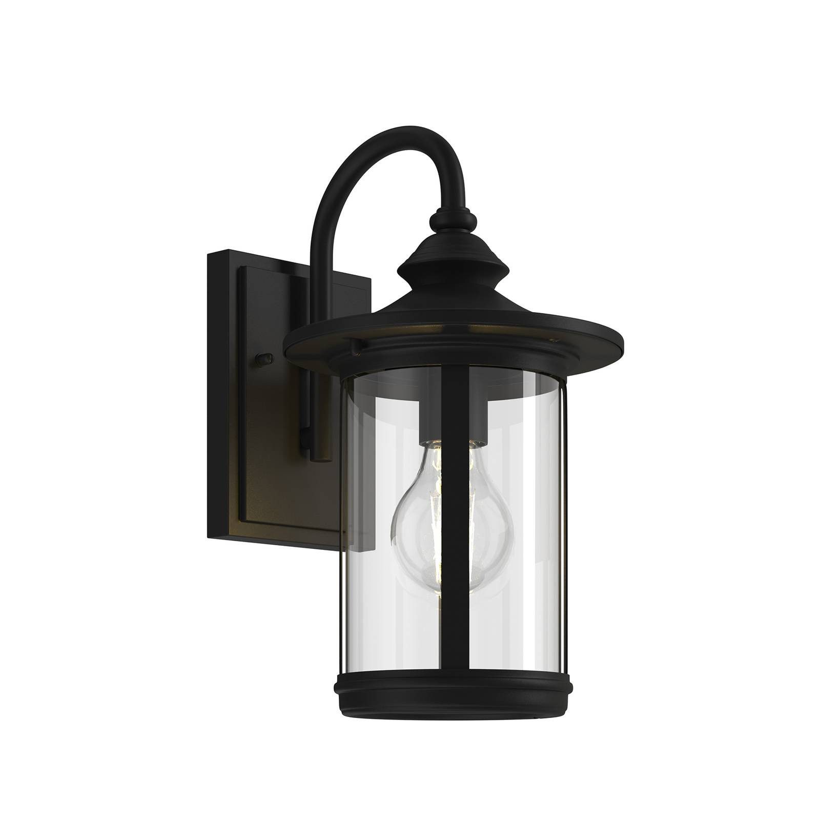 Lindby Außen-Wandleuchte Zayn, Metall, Schwarz IP23, 1 x 60 W