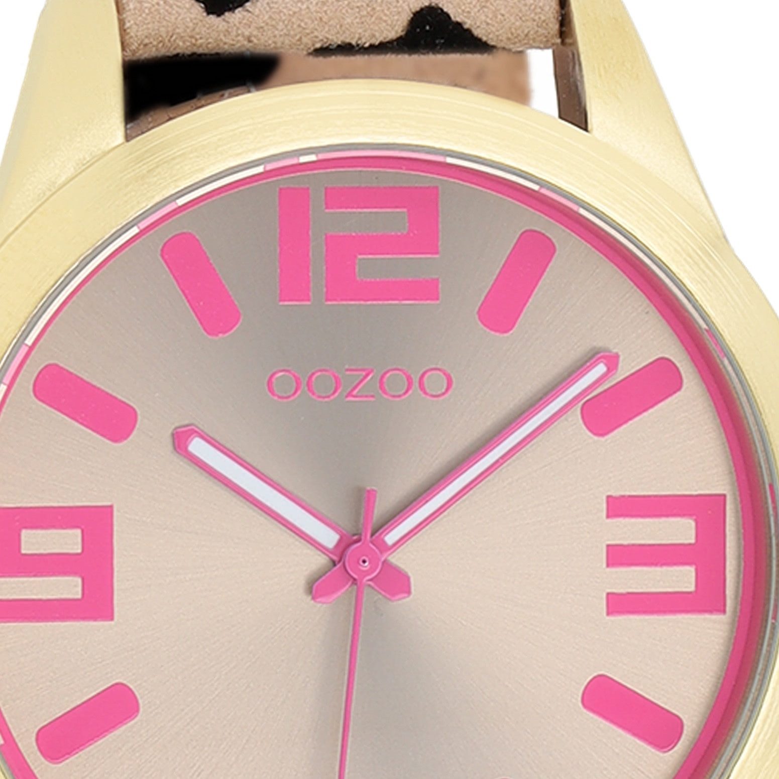 OOZOO Quarzuhr Oozoo Damen Armbanduhr beige schwarz, (Analoguhr), Damenuhr günstig online kaufen