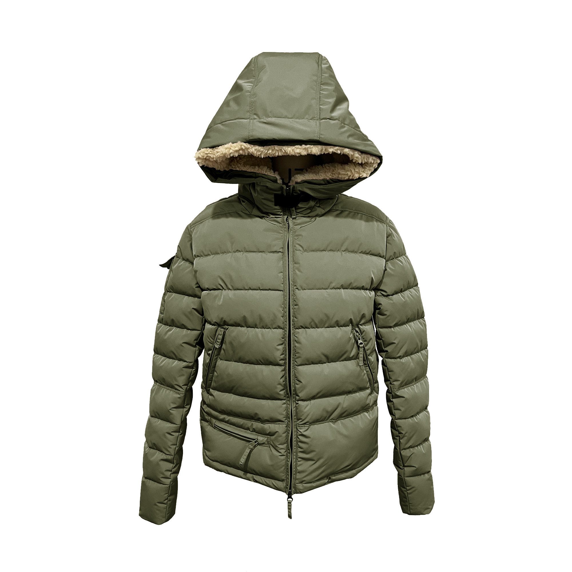 Lara Laurén Funktionsjacke kurze und warme Kapuzenjacke mit Teddyfell wasserabweisende und winddichte Übergangsjacke