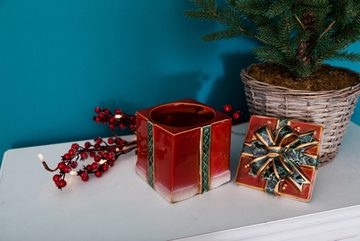 Myflair Möbel & Accessoires Organizer Weihnachtsdeko rot, Aufbewahrungsbox, aus Porzellan, Höhe ca. 18 cm