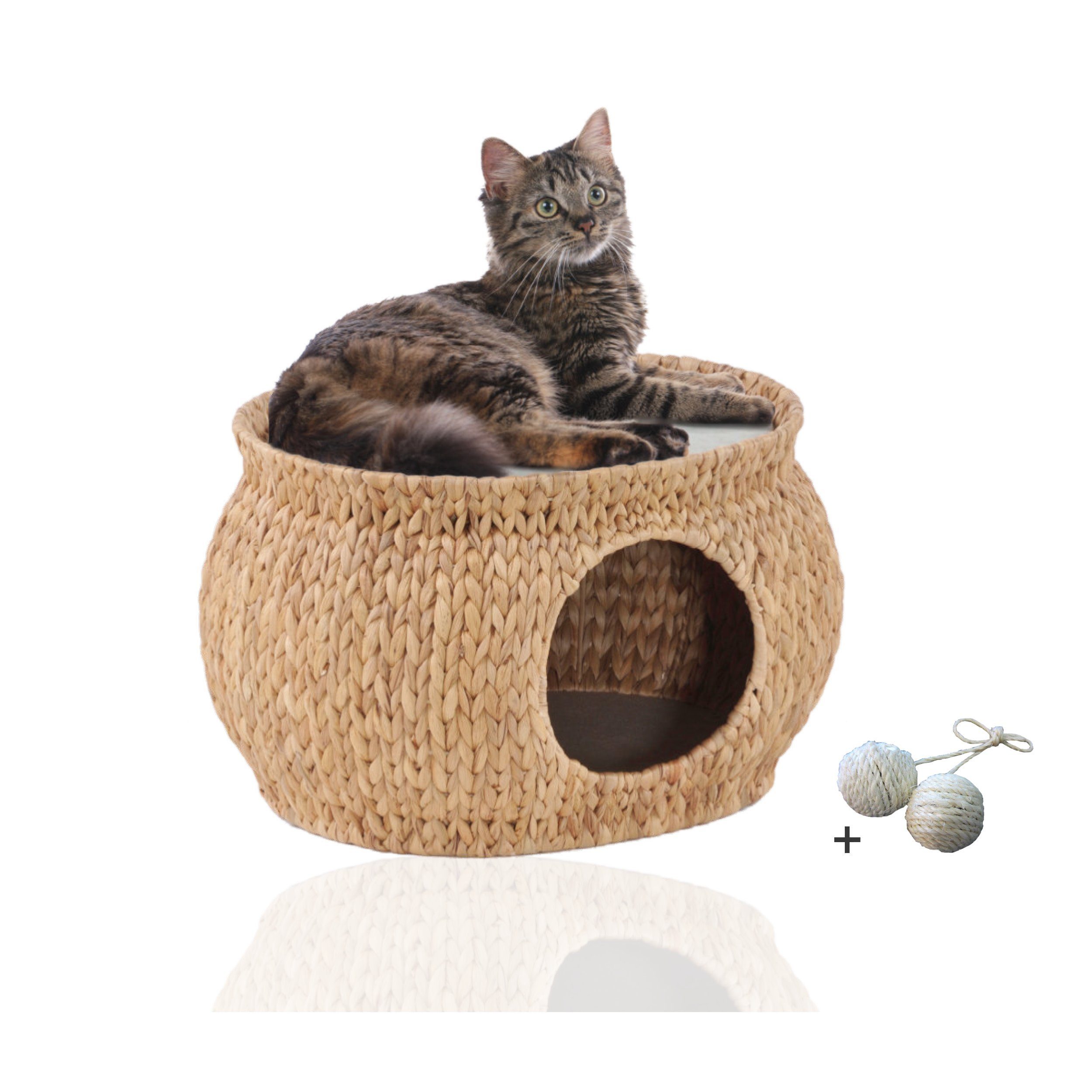 Rohrschneider Tierhöhle Katzenhöhle aus Wasserhyazinthe Katzenkorb geschütz günstig online kaufen
