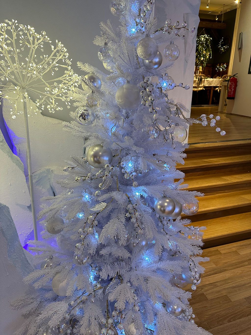 Kaemingk Christbaumschmuck, Weihnachtskugeln Glas 3,5cm 16 Stück - Weiß Eis günstig online kaufen