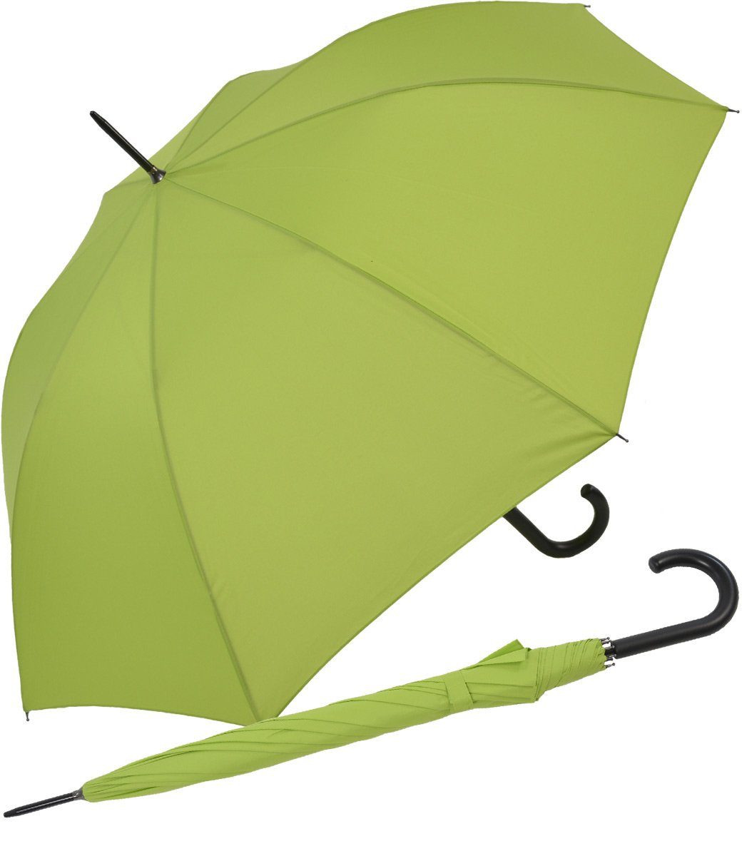 RS-Versand Langregenschirm großer stabiler Regenschirm mit Auf-Automatik, für Damen und Herren in vielen modischen Farben hellgrün