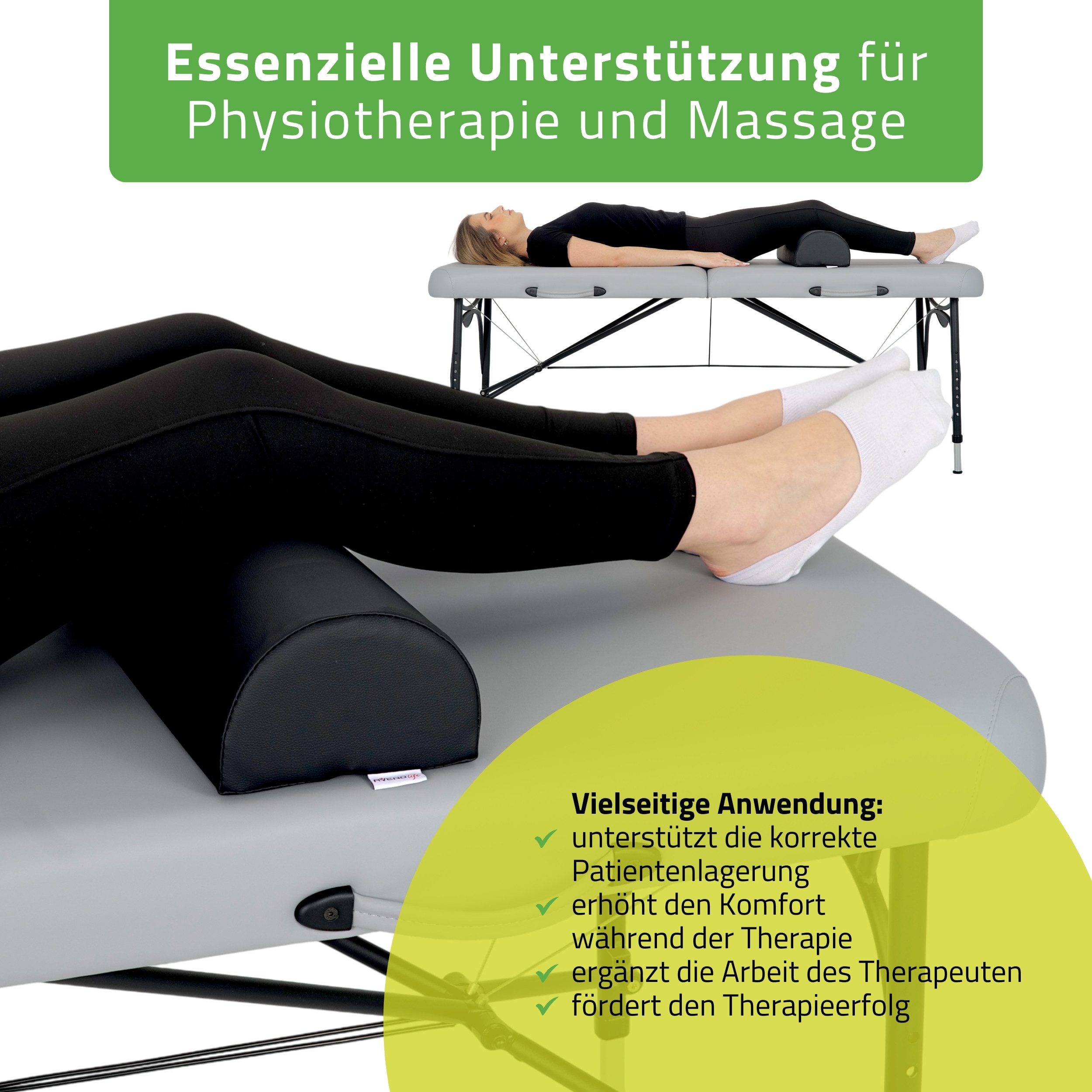 Habys Massageliege Halbrolle Knierolle Lagerungsrolle für Therapieliege 60x18x12cm Yoga