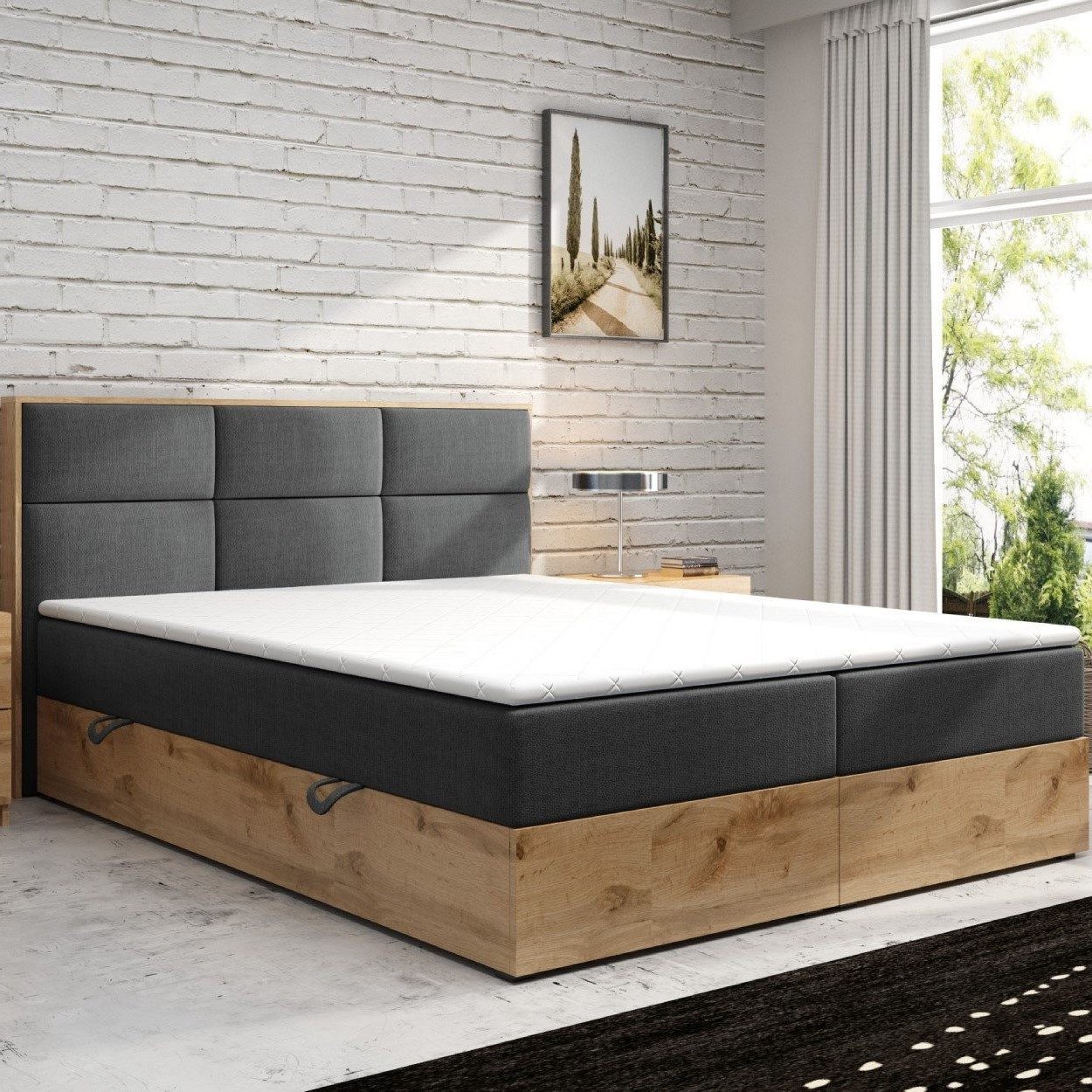inter Boxspringbett Boxspringbett KOPENHAGEN 180x200cm Anthrazit günstig online kaufen