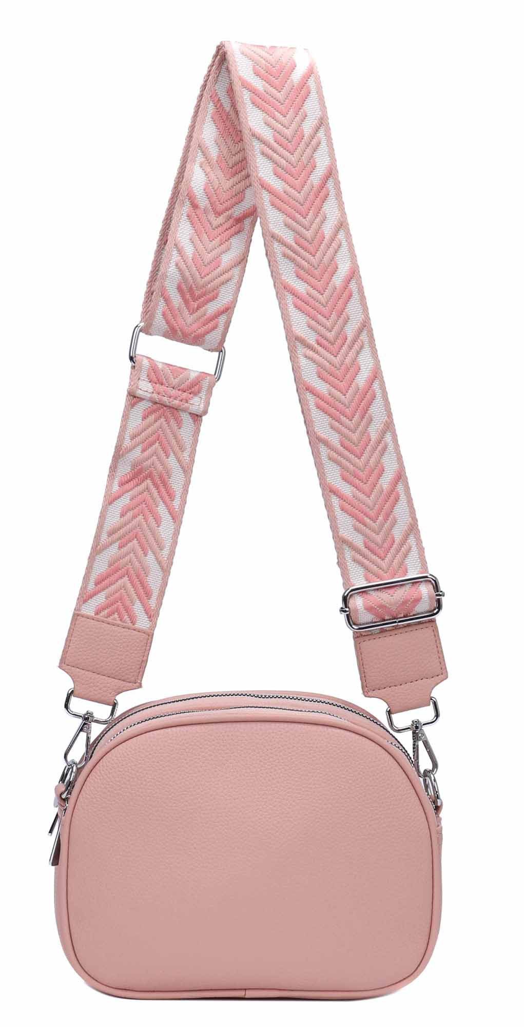 ITALYSHOP24 Schultertasche Damen Tasche Crossbody Handytasche, als Schultertasche, Crossover, Umhängetasche tragbar