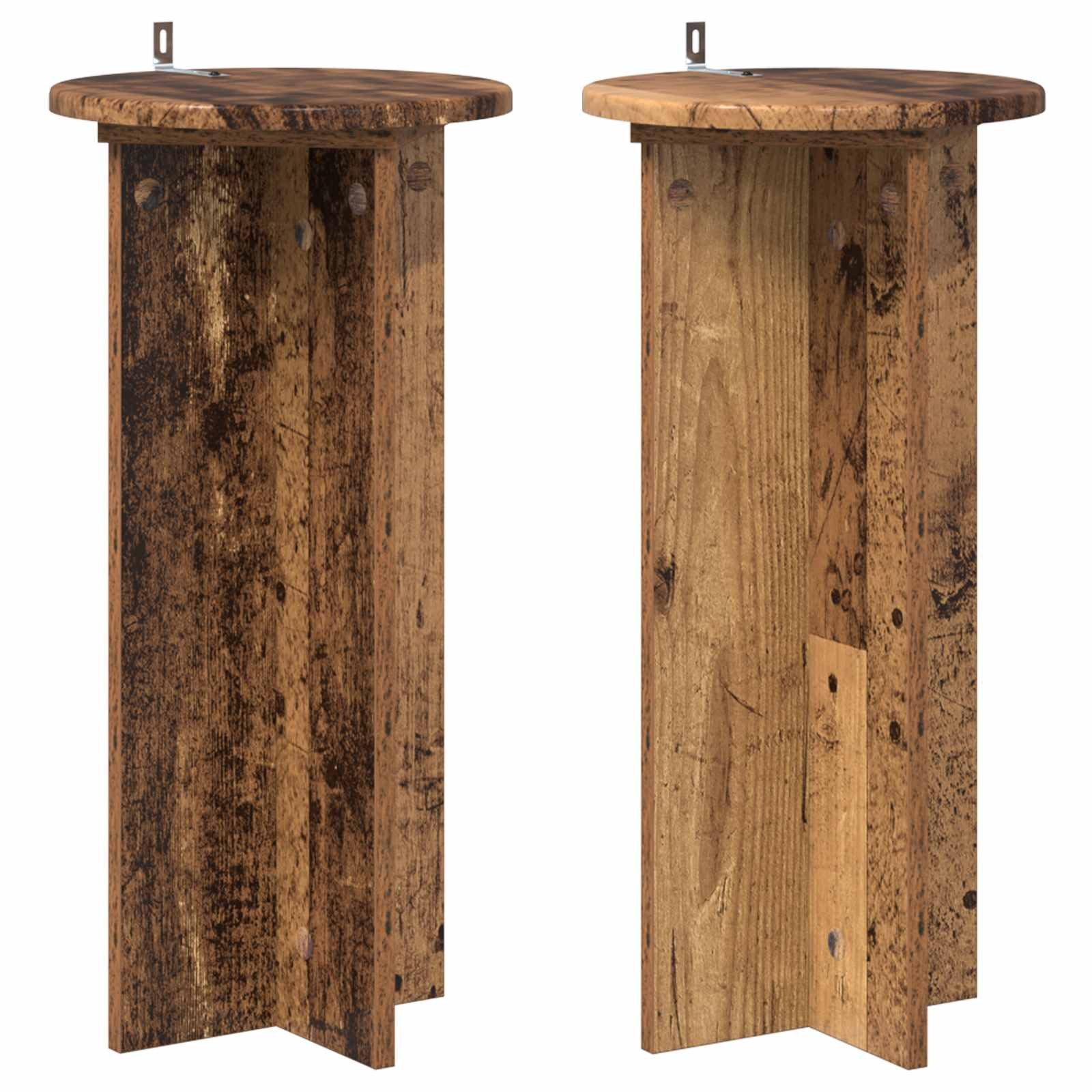vidaXL Blumenständer Pflanzenständer 2 pcs Altholz 29,5 x 29,5 x 60 cm Holzwerkstoff (2 St)