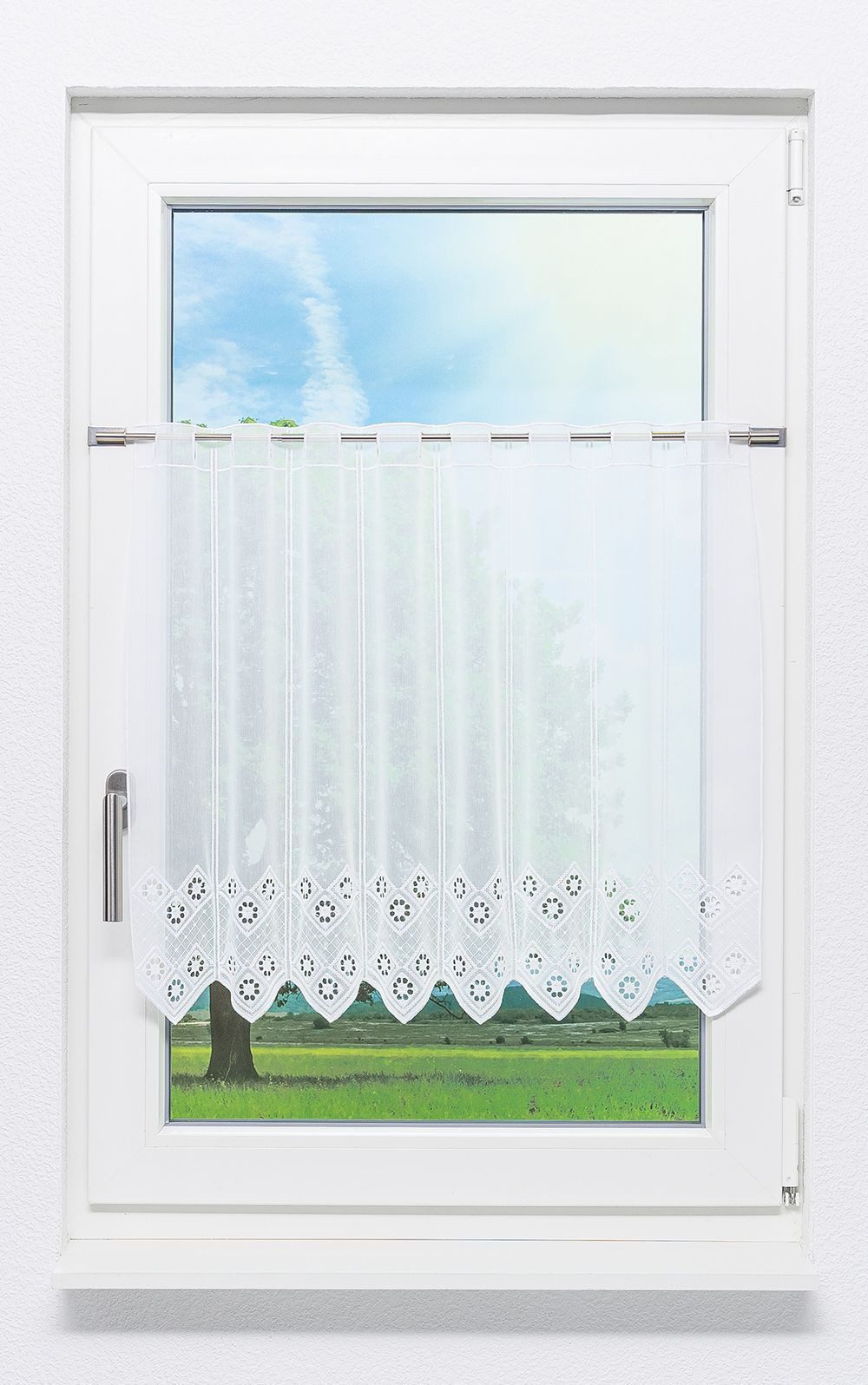 LYSEL® Scheibengardine Rautendesign (1 St), transparent, HxB 60x187cm