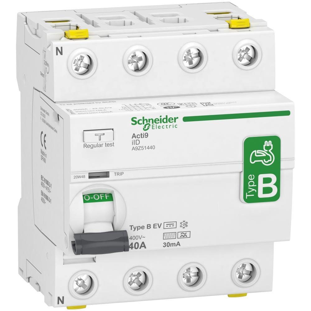 Verteiler Schneider Electric Fehlerstrom-Schutzschalter Elektroladestation iID