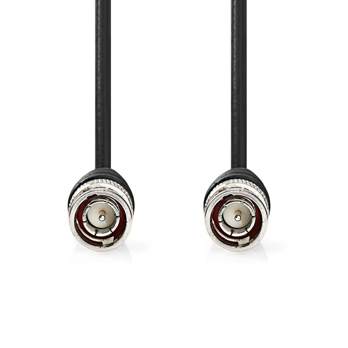Nedis CVGL01000BK10 Audio- & Video-Kabel, BNC-Videokabel, BNC-Videokabel, BNC-Stecker, 75 Ohm, für Koaxialverbindungen, flexibel einsetzbar