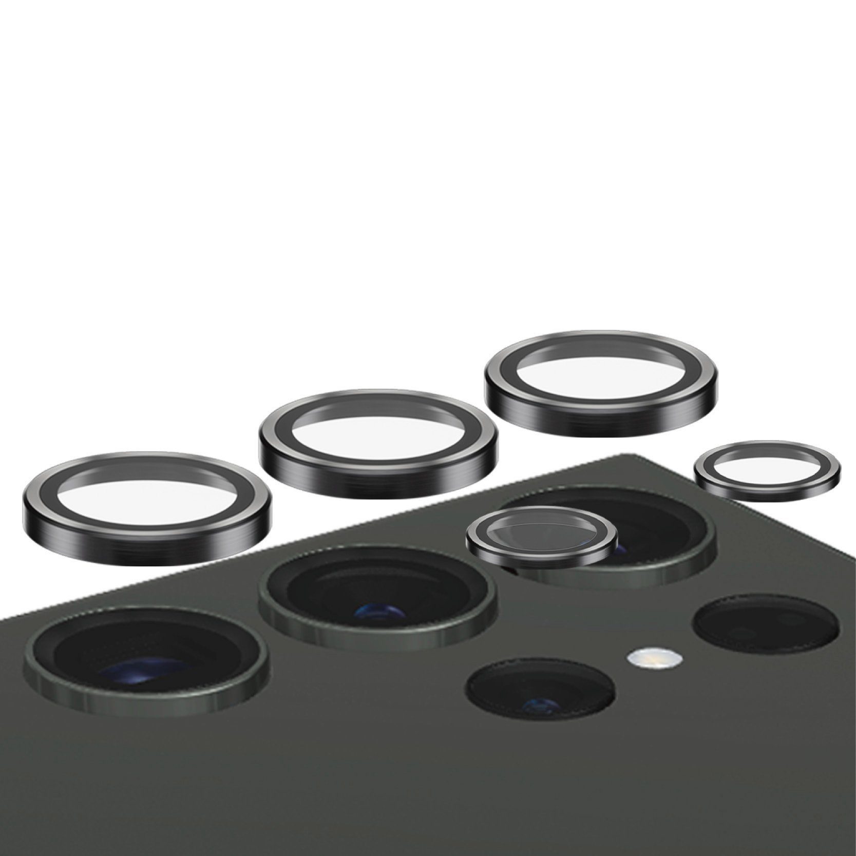 PanzerGlass Kameraschutzglas Hoops Camera Lens Protector für Samsung Galaxy S24 Ultra, Lens Cover, stoßfest, kratzbeständig