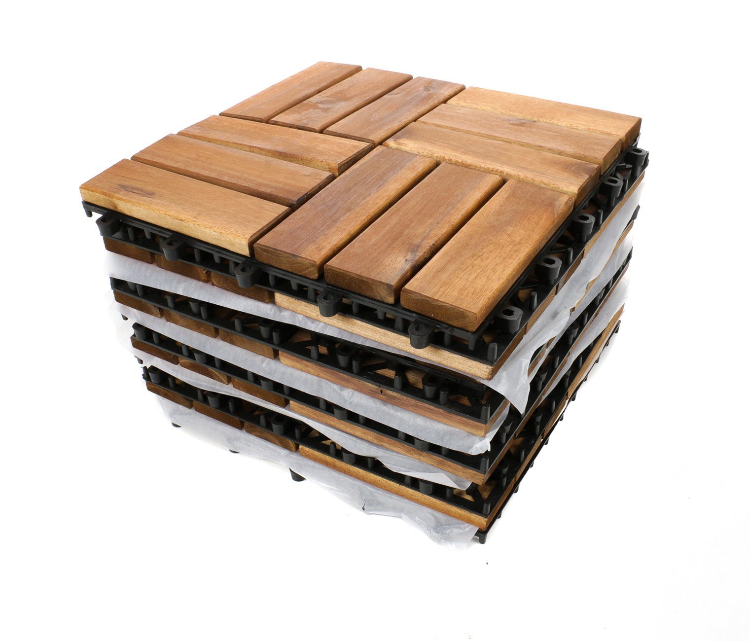 BubbleStore Holz Terrassenplatte Akazienholz, 30x30, braun, 9