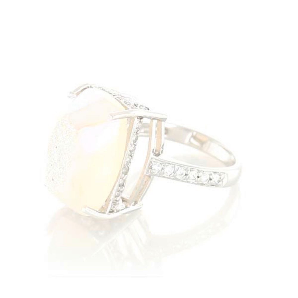 Cavill Perlenring Cavill Ring 925 Sterlingsilber Perlmuttquarz 9,46 ct Topas weiß (1-tlg)
