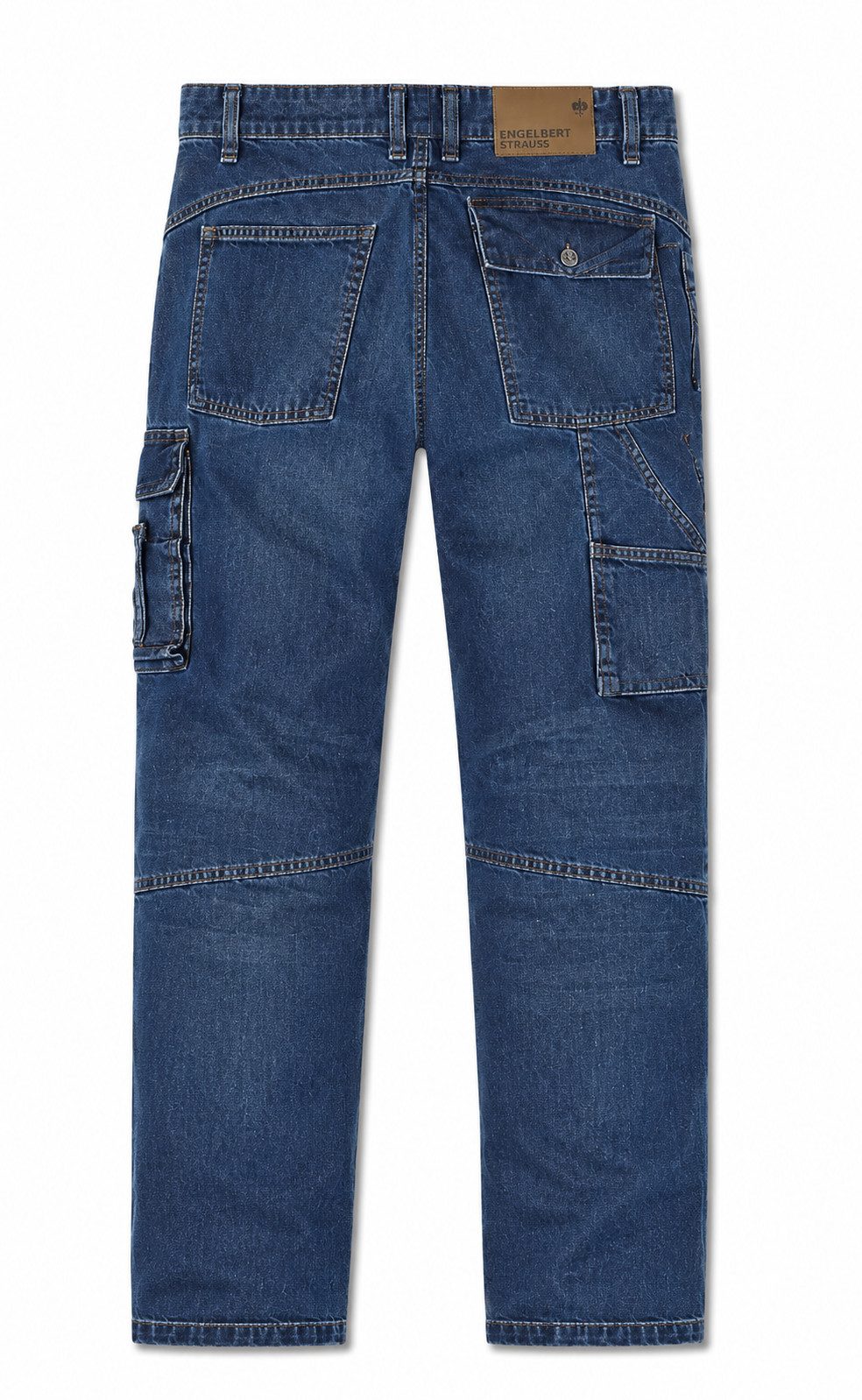 Engelbert Strauss Dehnbund-Jeans e.s. Worker Jeans Herren Arbeitsjeans Cargo Jeans Darkwashed Flexbelt Bund dehnbar
