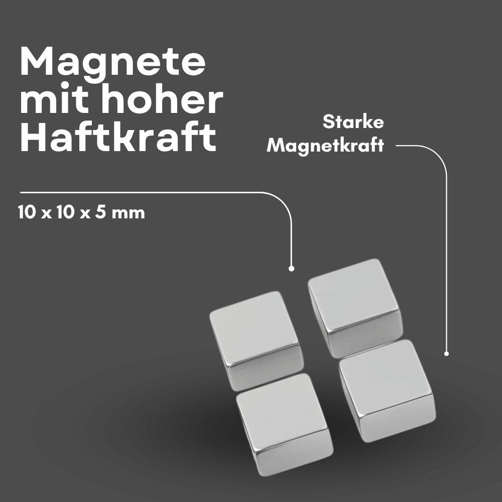 MaajeeKuto Magnet Neodym Magnet 10x10x5 mm N42 – Quader 4,9 kg Haftkraft (1-St)