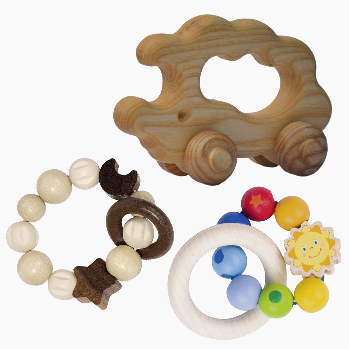 Madera Spielzeuge Greifspielzeug Spielzeugset No.3 für Babys 3er Set (spar-set, 3-tlg., geschenk-set), höchsten Qualität aus Deutschland