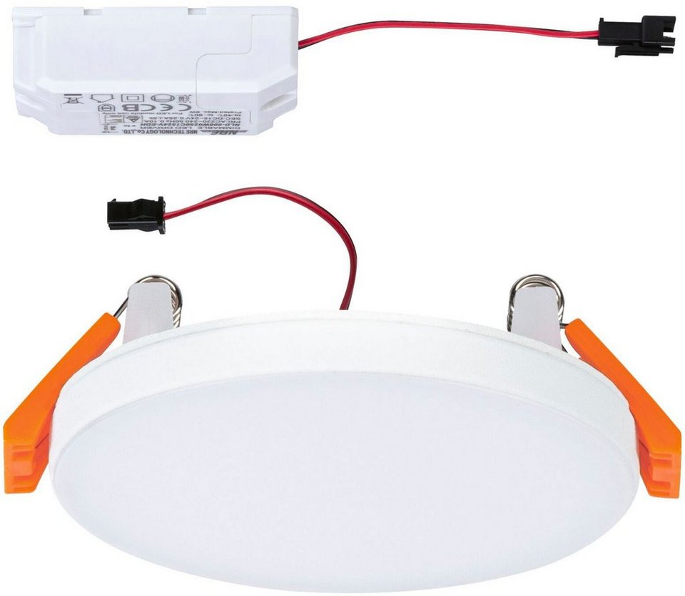 Paulmann LED Einbauleuchte Veluna VariFit Edge IP44 rund 90mm 450lm 3000K  Weiß dimmbar, LED fest integriert, Warmweiß, LED Einbaupanel IP44 rund 90mm  450lm 3000K Weiß dimmbar