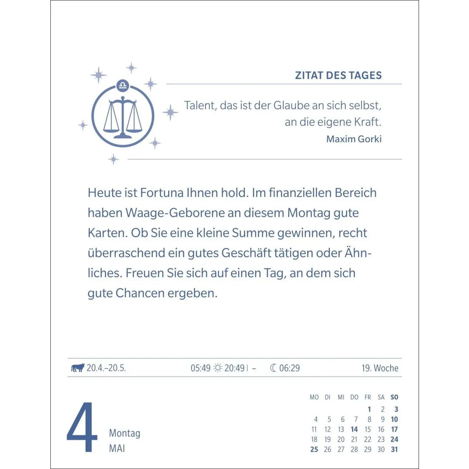Harenberg Kalender Verlag Abreißkalender Waage Sternzeichenkalender 2026 - Tagesabreißkalender - Ihr...