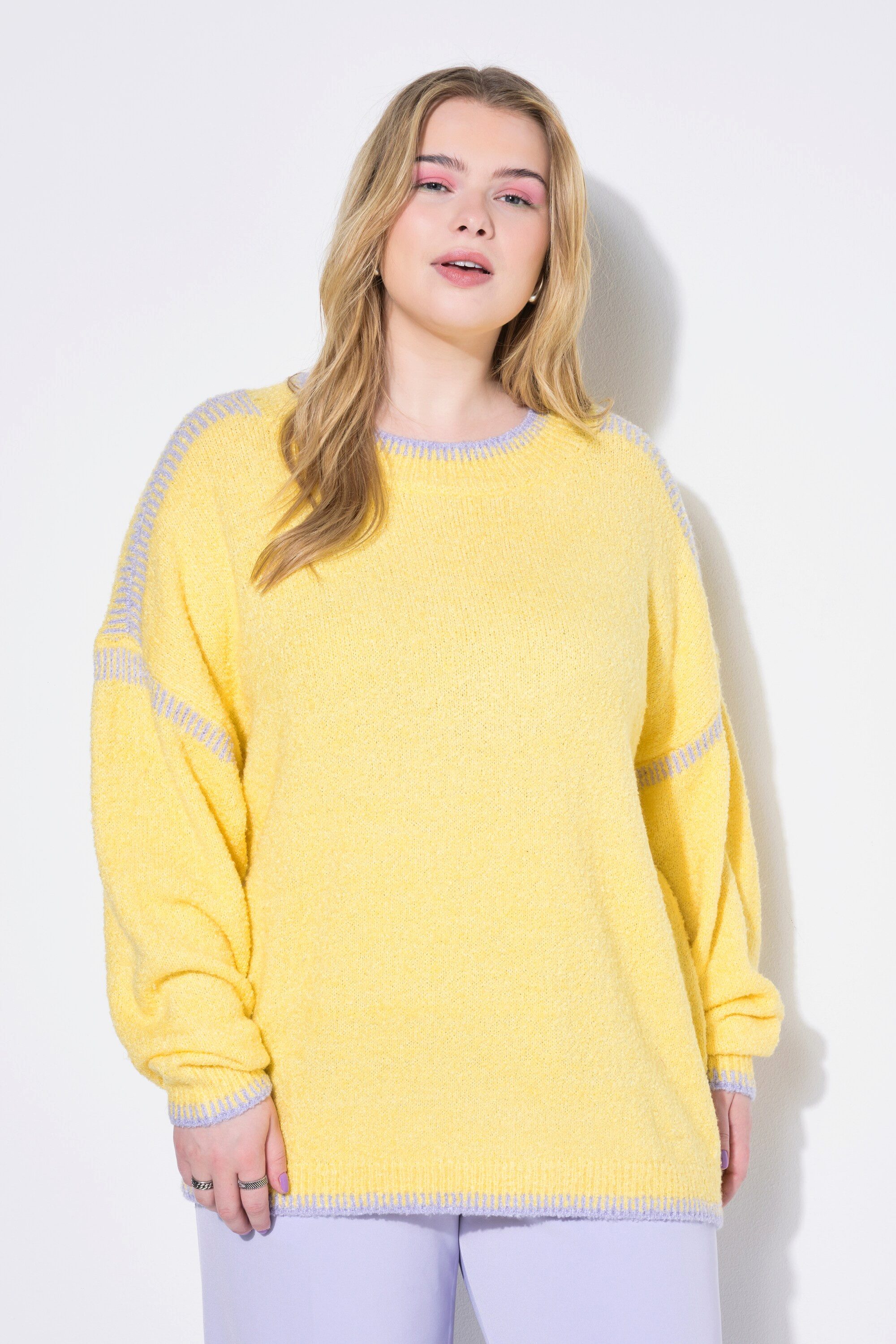 Strickpullover Pullover oversized Ziernähte