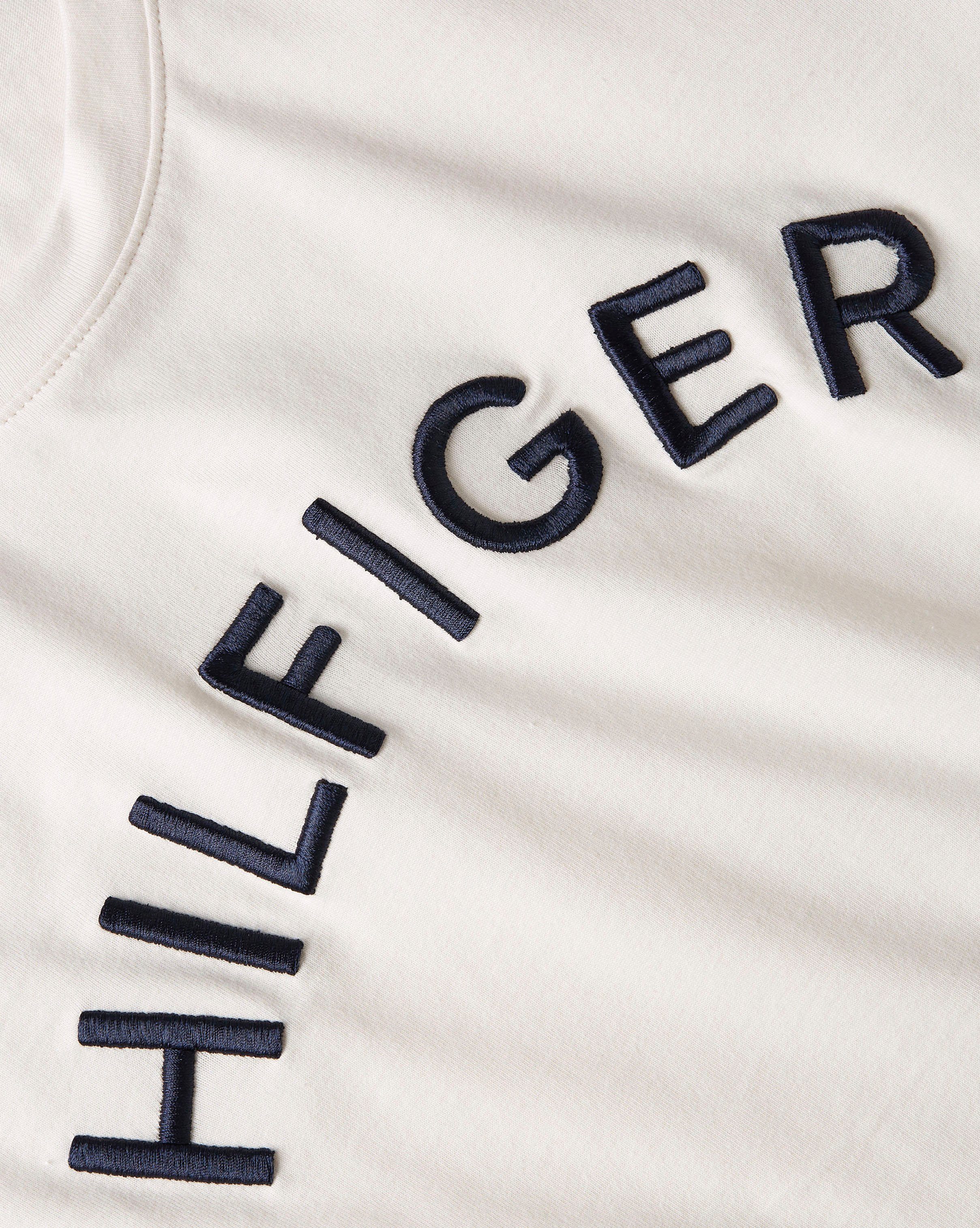 Tommy Hilfiger Rundhalsshirt SS REG mit White Tommy Stickerei EMB VARSITY Hilfiger C-NK großer HILFIGER Weathered