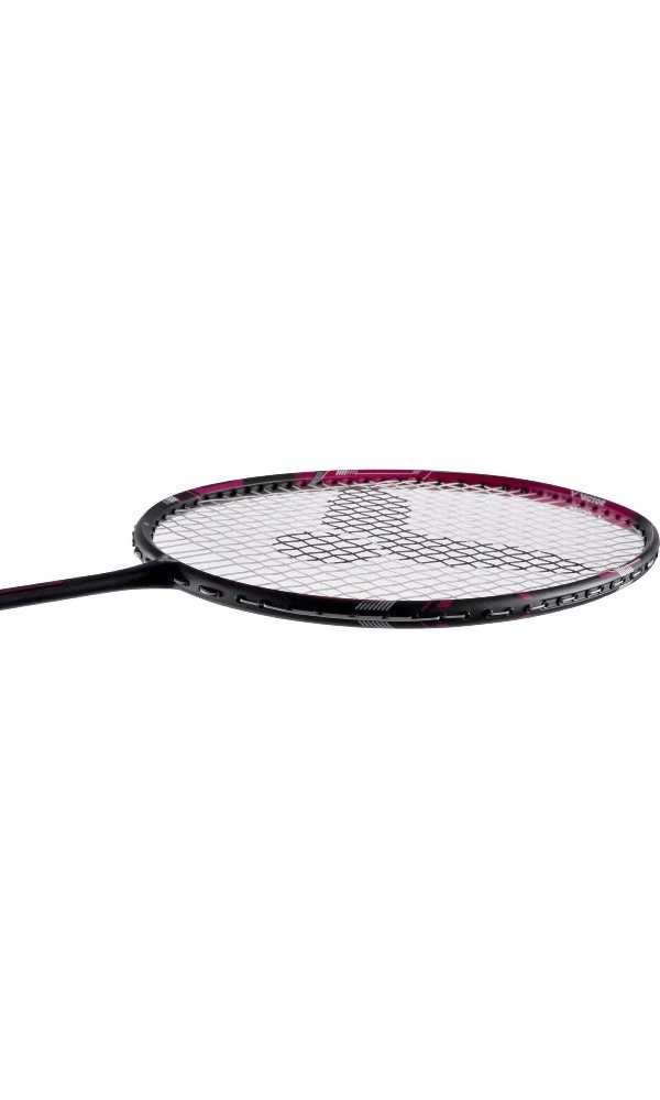 VICTOR Badmintonschläger Ultramate 6 (sehr kopflastig, mittel) schwarz/rot - besaitet, Gewichtsklasse: 3U/G3
