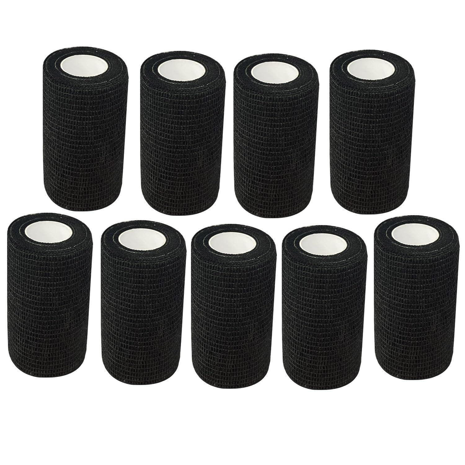 LuxusKollektion Pferdebandage Verband Selbstklebend NonWoven Elastisch 7.5CM 9 Rollen Schwarz