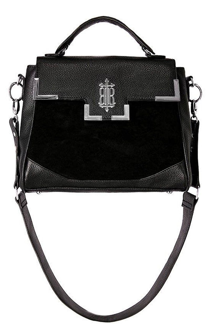 Restyle Schultertasche Gothic Handtasche Mallory schwarz aus Samt