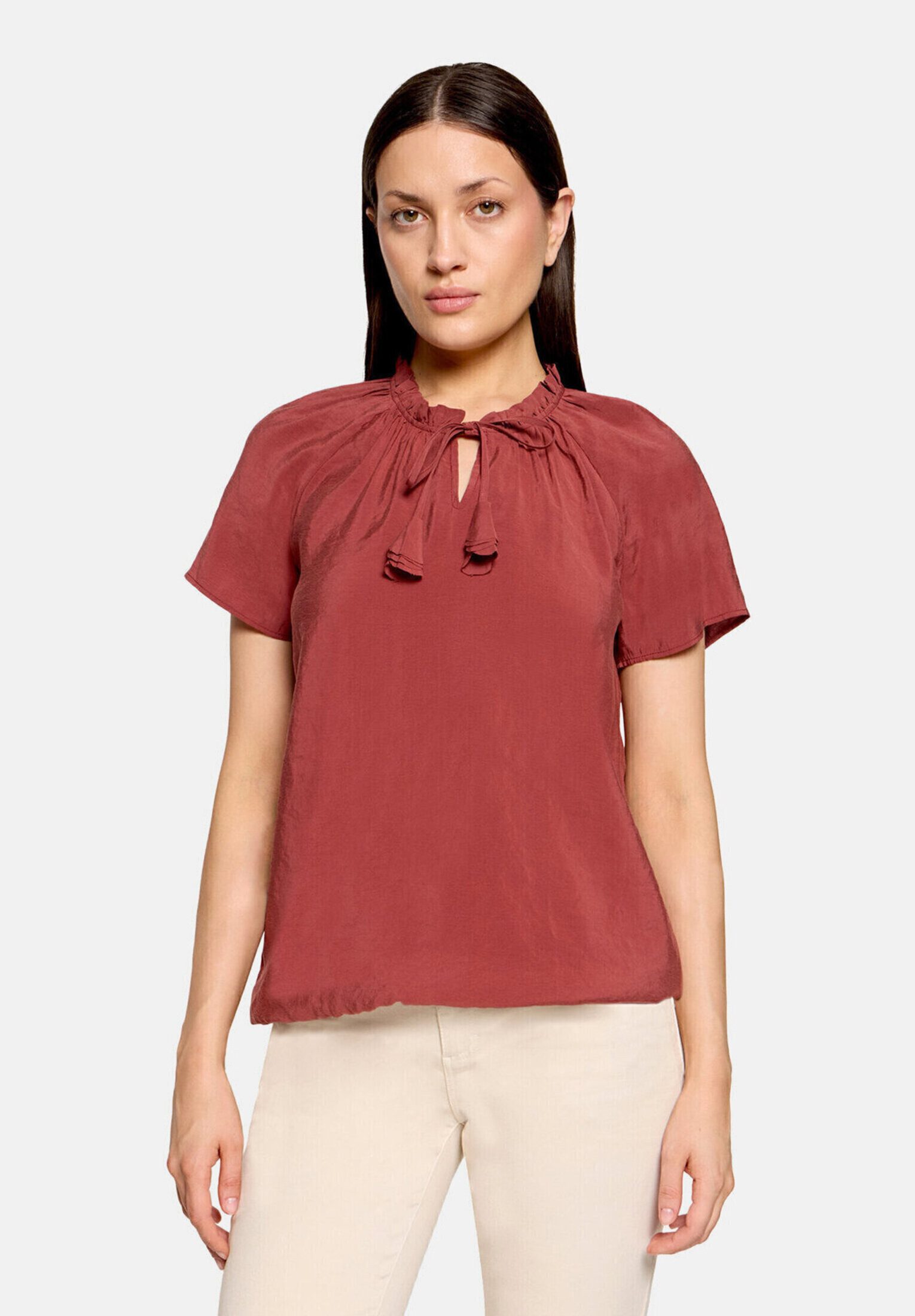Cartoon Schlupfbluse Damen mit Raffung