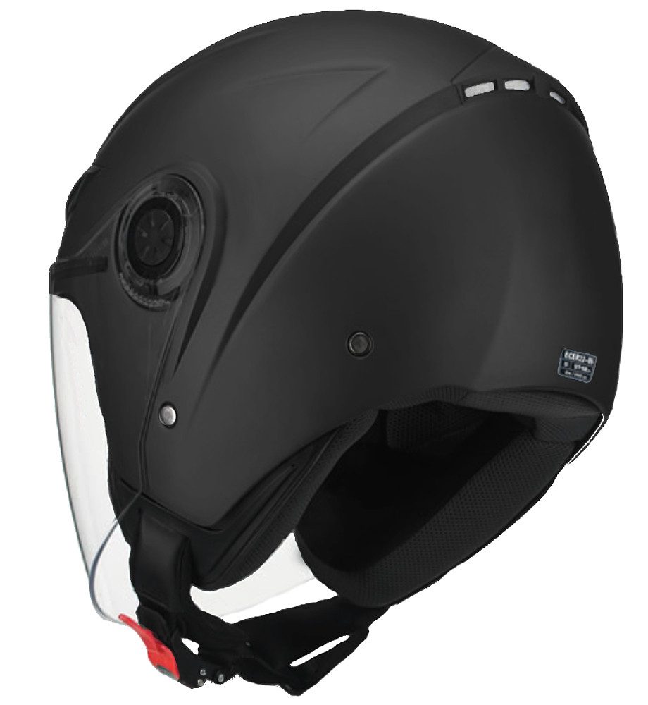 RALLOX Helmets Motorradhelm Jethelm 702 matt schwarz Helm Gr. L