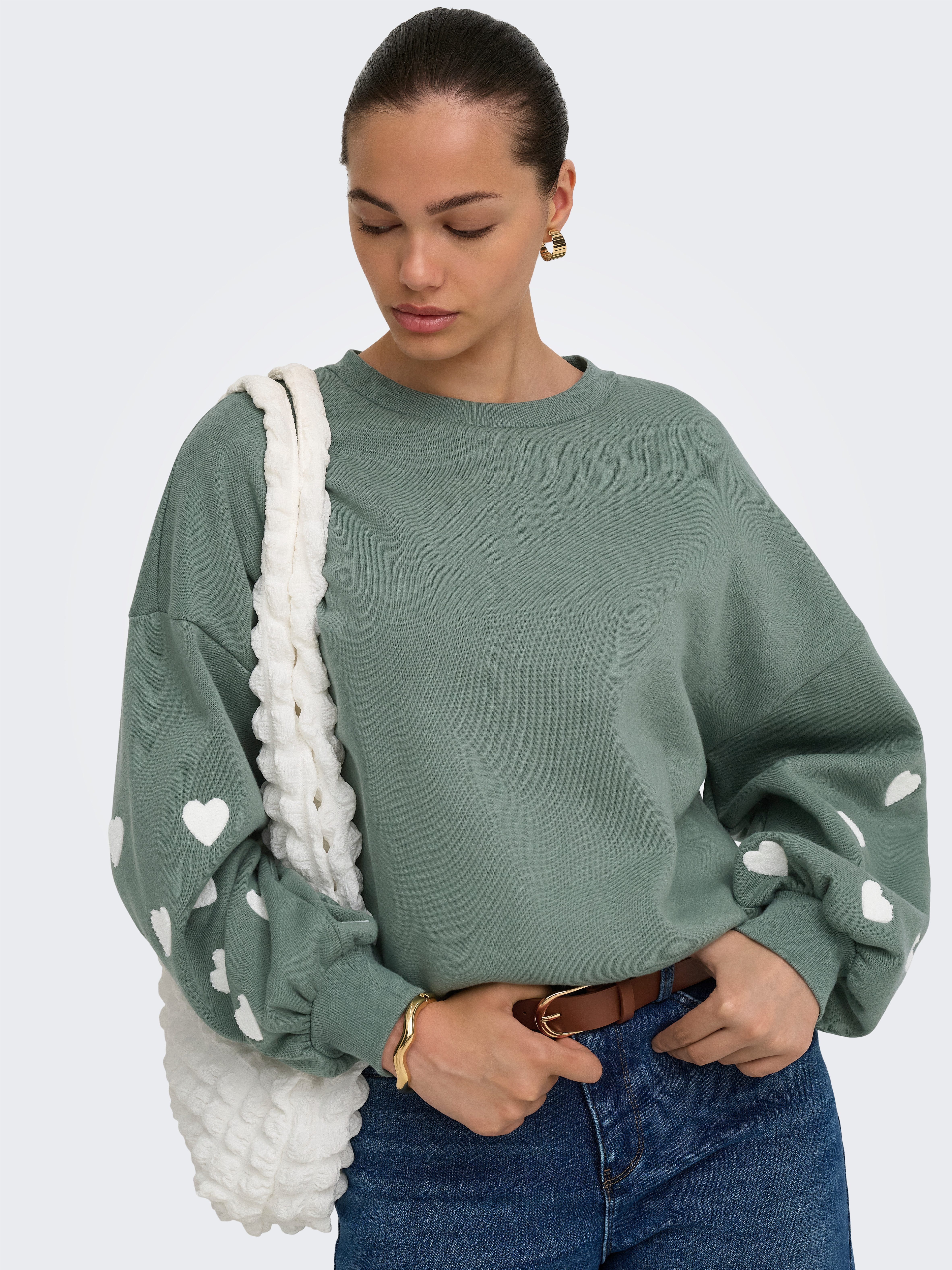 ONLY Sweatshirt ONLMACY L/S O-NECK BOX CC SWT Baumwollmischung, regular fit