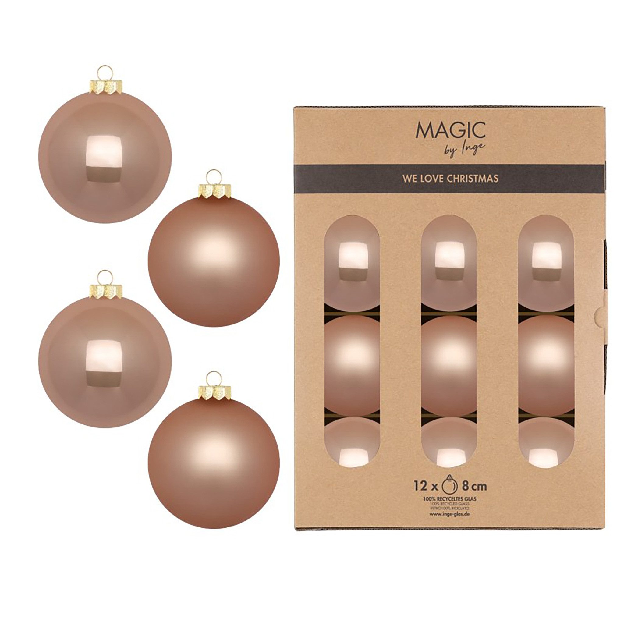 MAGIC by Inge Weihnachtsbaumkugel, Weihnachtskugeln Glas 8cm 12 Stück - Gol günstig online kaufen