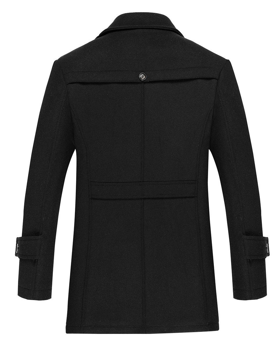 Allthemen Kurzmantel mit abnehmbarem Fake-Kragen Wintermantel Herren Wollma günstig online kaufen