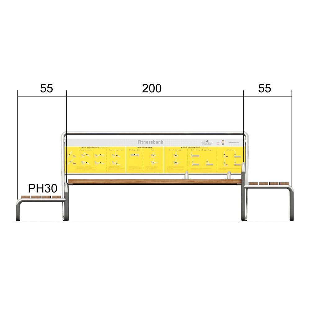 Playparc Kraftstation Fitnessbank 2.0, Mit ausführlicher Übungsanleitung