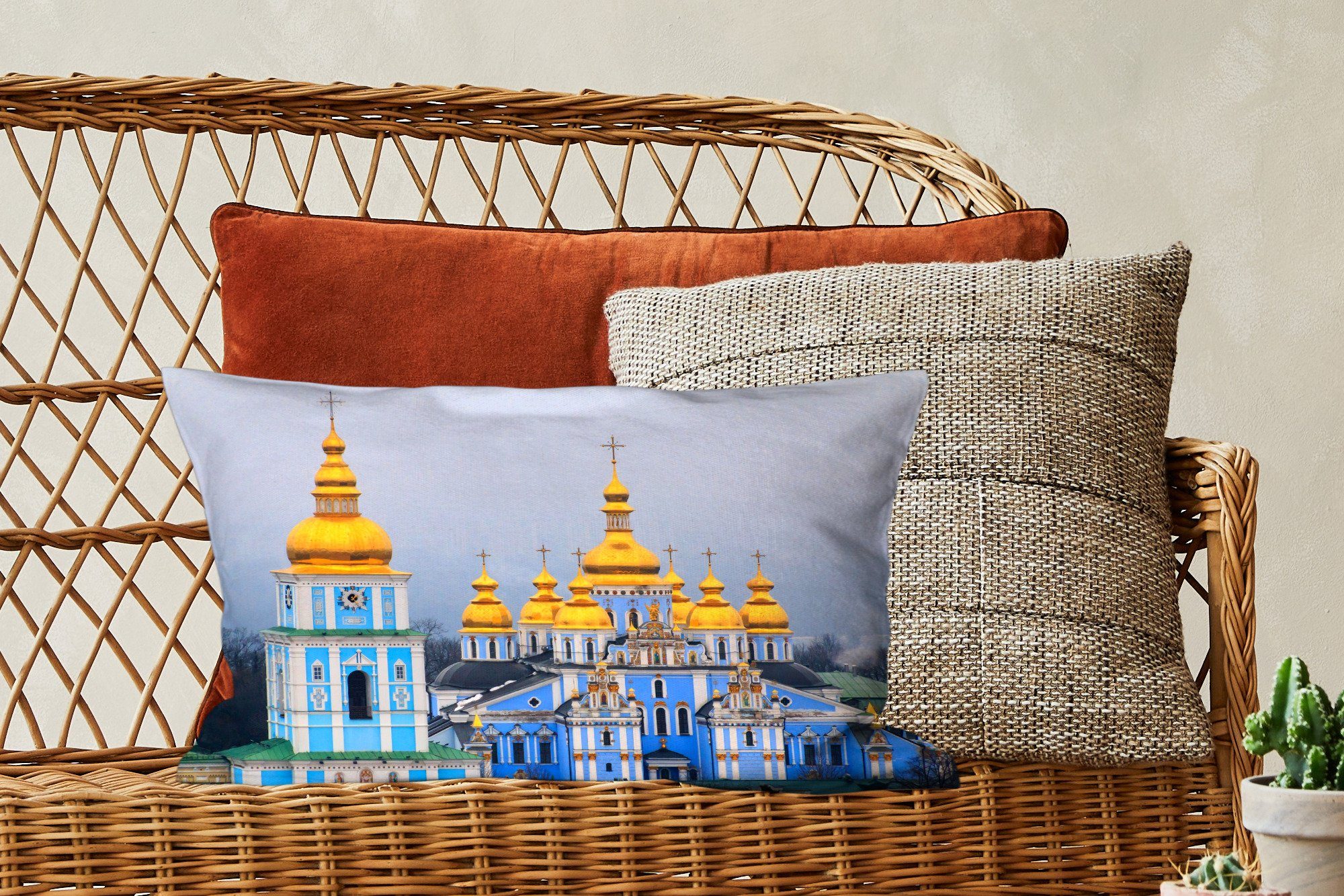 Kiew - MuchoWow Dekoration, Dekokissen Zierkissen, Füllung, Kloster, Dekokissen Wohzimmer Schlafzimmer mit
